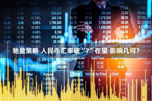 驰盈策略 人民币汇率破“7”在望 影响几何？